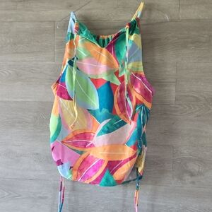 Time and Tru Multicolor Leaf Print Tank Top